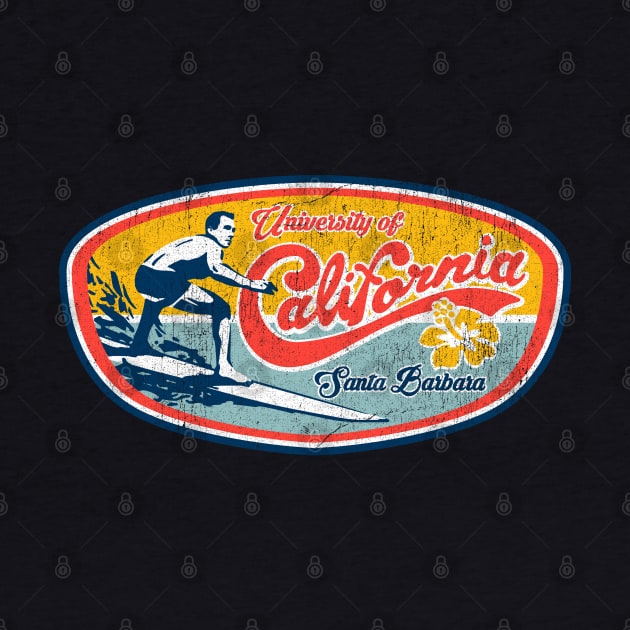 Faded Vintage Retro Surf Style UCSB design graphic by Vector Deluxe